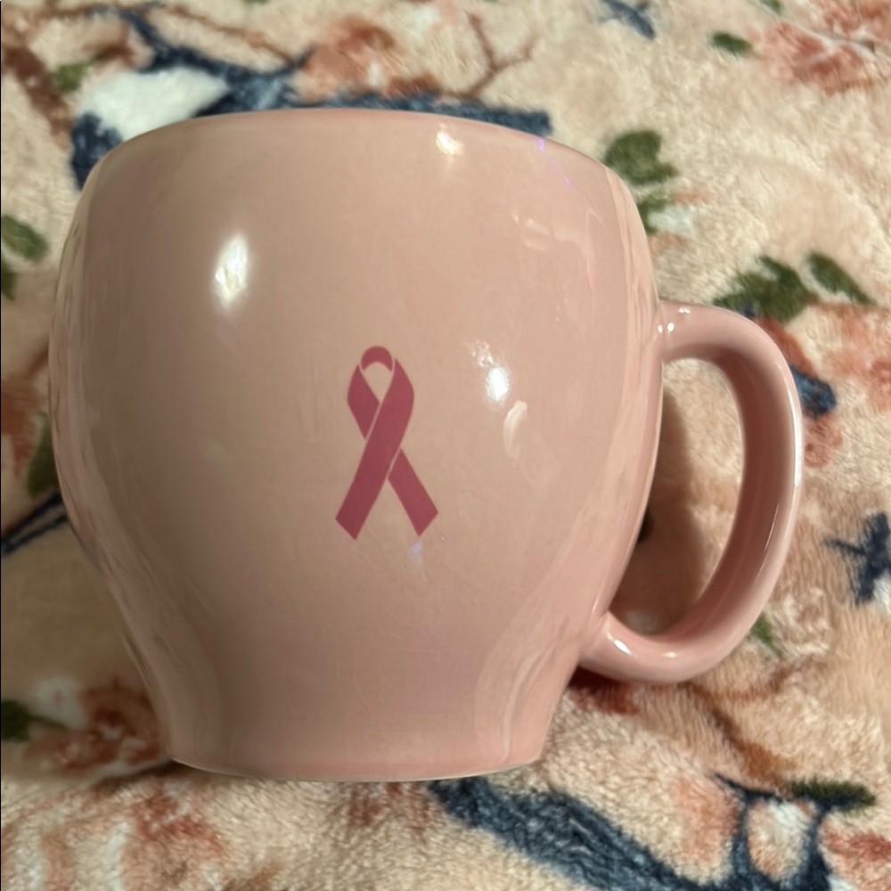 8oz Pink Stuff Ceramic Mug with Breast Cancer Pink Ribbon